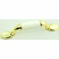 Ultra Hardware CABINET PULL 3 IN BRASS WITH WHITE 59522